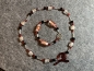 Preview: Armband  Perlen- rot-schwarz- Glas  (20cm)  Knebelverschluss