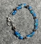 Preview: Armband  Perlen- hellblau-   (18cm)  Karabinerverschluss