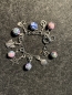 Preview: Bettelarmband- versilbert- 6x Kugeln bunt- (21cm)