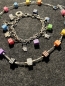 Preview: Bettelarmband- versilbert- 6x Würfel bunt- (20cm)