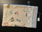 Preview: Kosmetiktasche Jeansreste (blau Hufeisen)