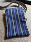 Preview: Handytasche blau gestreift (Band grau)