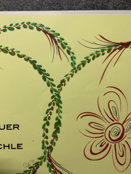 Mousepad handgemalt #Jeder Tag ist einer neuer Anfang - gelb