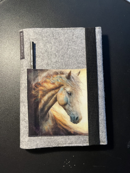 Notizbuch Buchhülle aus Filz DINA5  (Pferd 3)