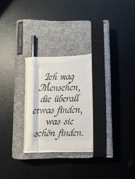 Notizbuch Buchhülle aus Filz DINA5  (Spruch 4)