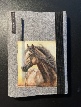 Notizbuch Buchhülle aus Filz DINA5  (Pferd 2)