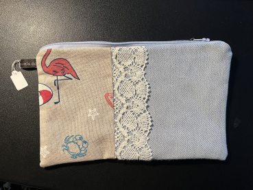 Kosmetiktasche Jeansreste (hellblau Schwalbe)