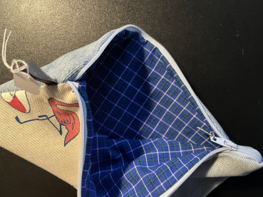 Kosmetiktasche Jeansreste (hellblau Schwalbe)