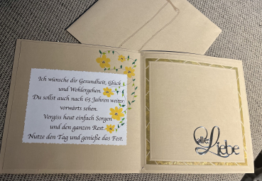 Karte zum 65 Geburtstag (Art 001)