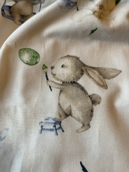 RUCKSACK, Turnbeutel für Kinder (Hasi 1 - Kordel grau)