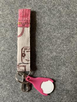 Schlüsselanhänger 1  (rosa-weiß)