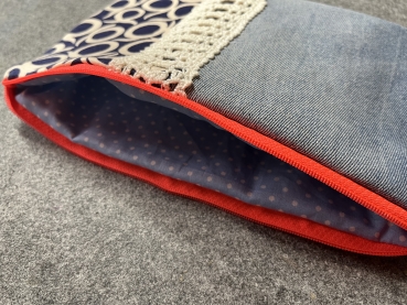 Kosmetiktasche   (neonorgange- hellblau -Art. 027)