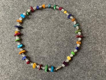 Kette Würfel, Glassteine (bunt)