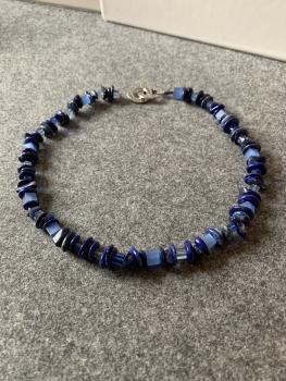 Kette Lapis Lazuli - Glas (blau- Silber)