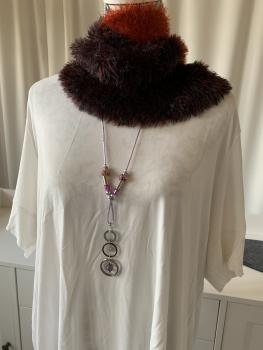 Kette  rosa + fliederfarben, (3 Ringe )