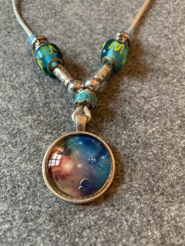 Preview: Kette türkis, hellblau (Planeten)