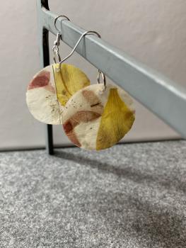 Ohrringe rund Blüten gelb, rosa