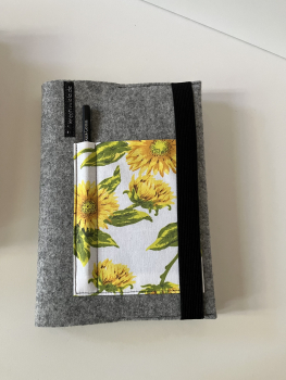 Notizbuch Buchhülle aus Filz DINA5  (Blume3)
