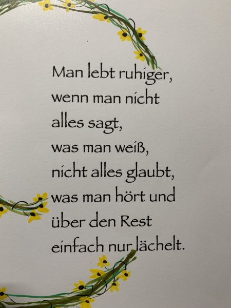 Mousepad handgemalt #Man lebt ruhiger, wenn