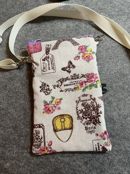 Handytasche - Band weiß  (Muster Paris)- (Art. 009)