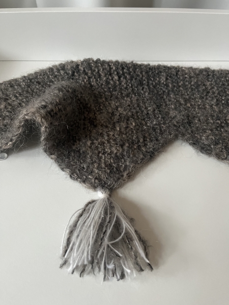 SCHAL -Kuschelwolle in braun-grau-weiß Tönen
