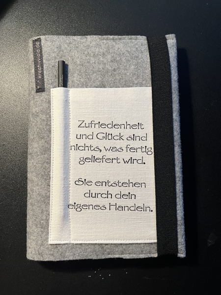 Notizbuch Buchhülle aus Filz DINA5  (Spruch 5)