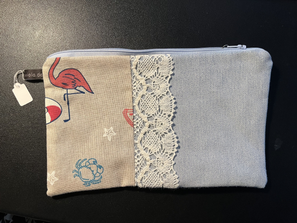 Kosmetiktasche Jeansreste (hellblau Schwalbe)
