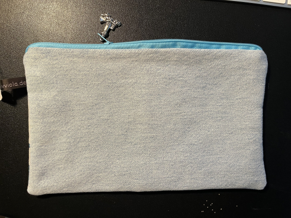 Kosmetiktasche Jeansreste (türkis Leuchtturm)