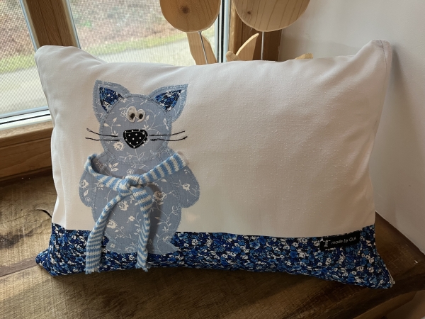 KISSEN Katze  blau