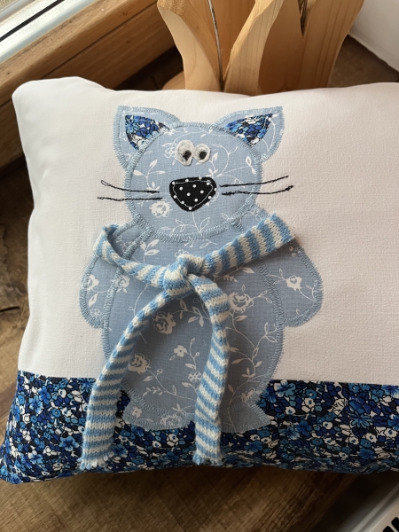 KISSEN Katze  blau