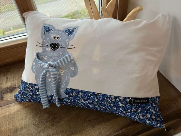KISSEN Katze  blau