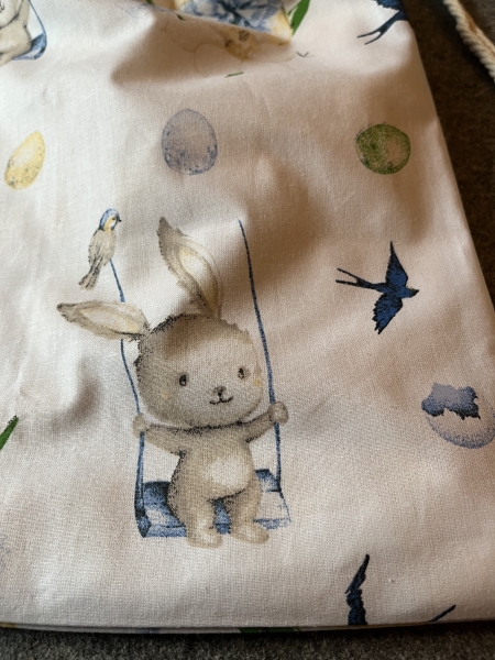 RUCKSACK, Turnbeutel für Kinder (Hasi 2 - Kordel weiß)