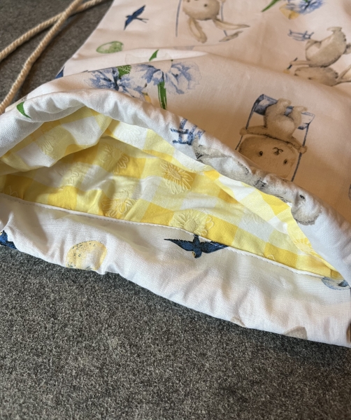 RUCKSACK, Turnbeutel für Kinder (Hasi 2 - Kordel weiß)
