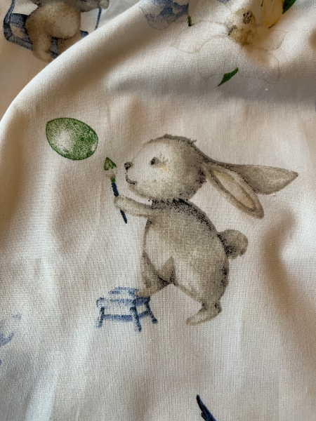 RUCKSACK, Turnbeutel für Kinder (Hasi 1 - Kordel grau)
