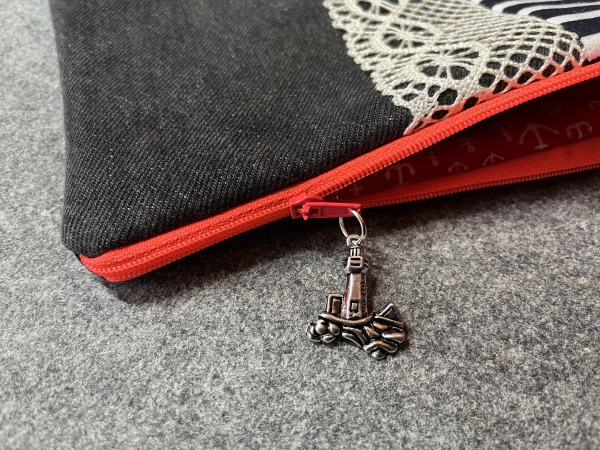 Kosmetiktasche   (orange- rot Anker -Art. 030)