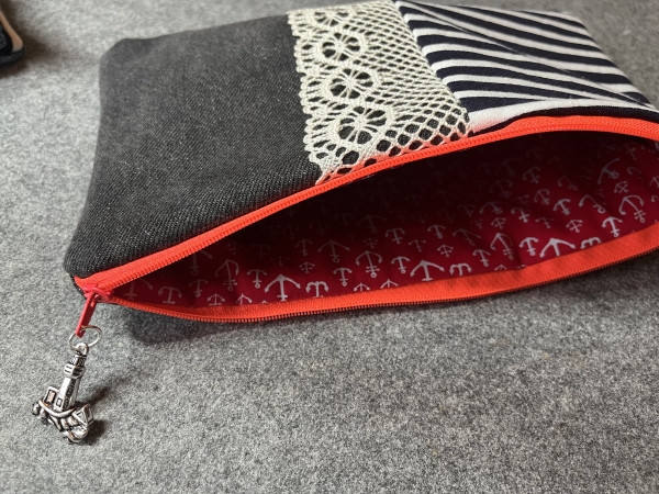 Kosmetiktasche   (orange- rot Anker -Art. 030)