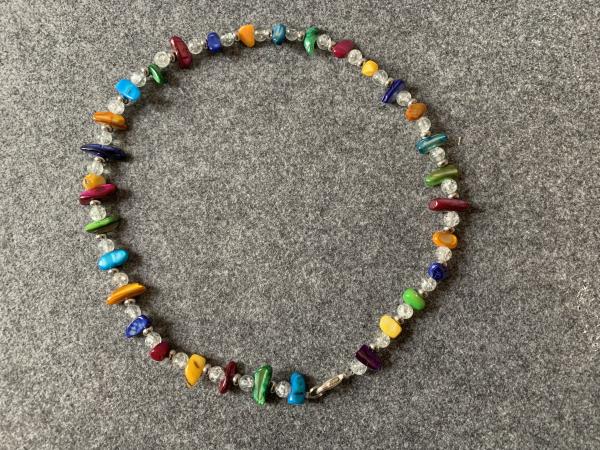 Kette Würfel, Glassteine (bunt)