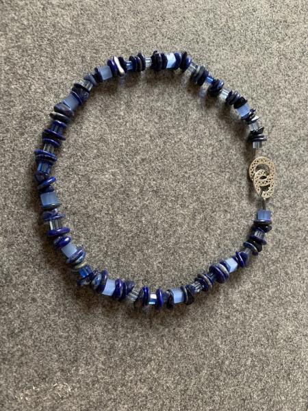 Kette Lapis Lazuli - Glas (blau- Silber)
