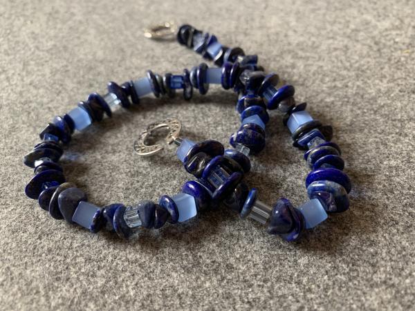 Kette Lapis Lazuli - Glas (blau- Silber)