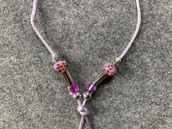 Kette  rosa + fliederfarben, (3 Ringe )