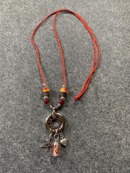 Kette rot  (Stern , Herz)