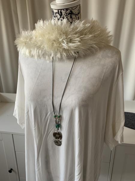 Kette silber-grün ( Eulen, Häschen, Blume)