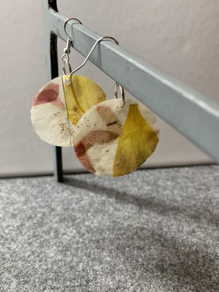 Ohrringe rund Blüten gelb, rosa