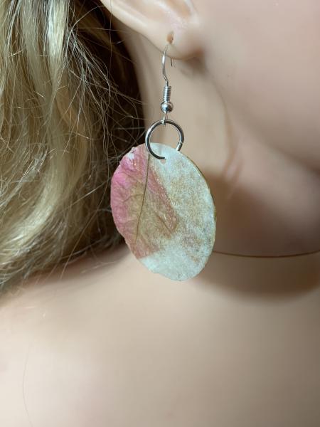 Ohrringe rund Blüten gelb, rosa, Gräser