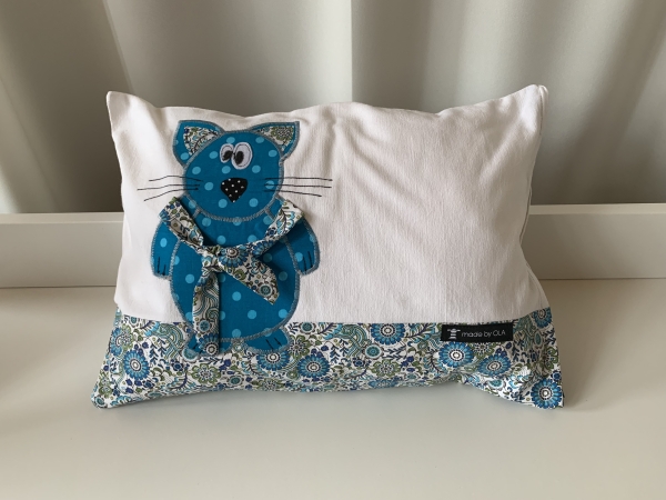 Kissen Katze (türkis)