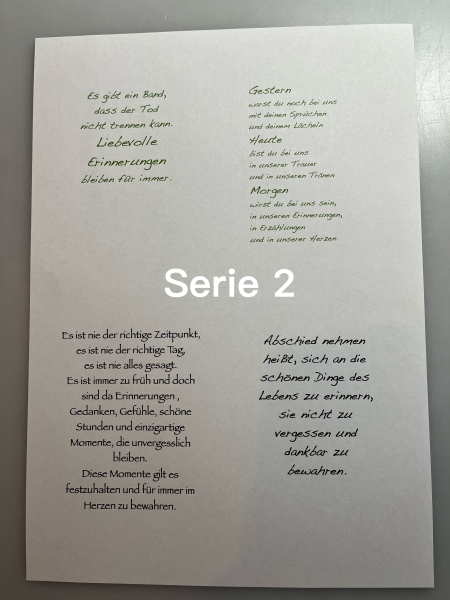 Trauerkarten Set 4Stk  (Serie 2)